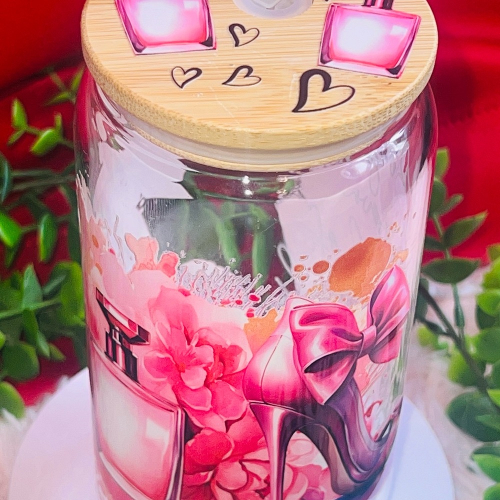 Pink and Brown Bath Soak in Decorative Jar